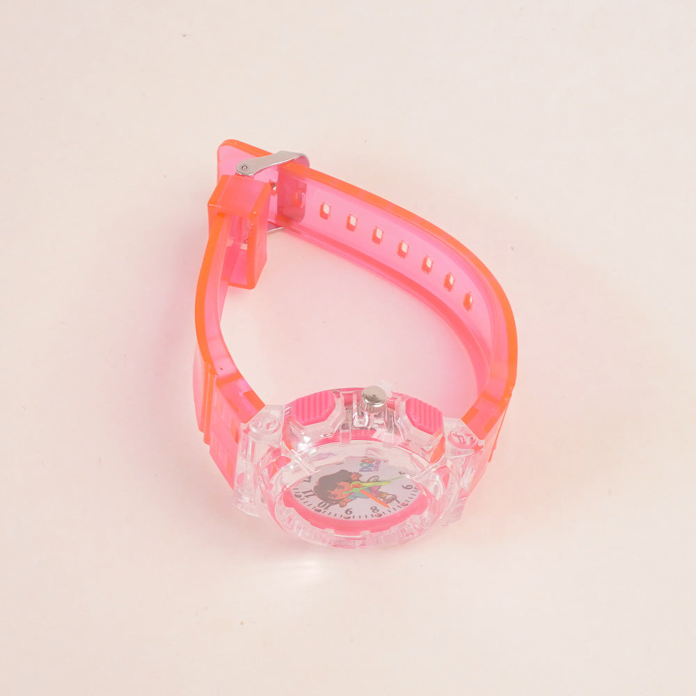 Kids Character Analogue Watch Pink