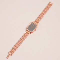 Women Chain Wrist Watch Rosegold Black