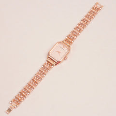 Women Chain Wrist Watch Rosegold Pink