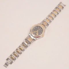 Two Tone Women Chain Wrist Watch Golden Black