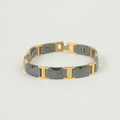 Mens Golden Black Chain Bracelet