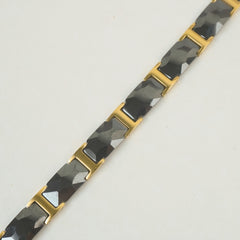 Mens Golden Black Chain Bracelet