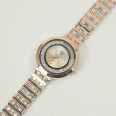 Two Tone Women Chain Watch Rosegold Silver