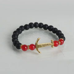 Beads Black & Red Bracelet Anchor Design