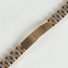Two Tone Golden & Silver Chain Bracelet For Men 10mm