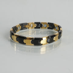 Mens & Womens Two Tone Black & Golden Chain Fashion Bracelet