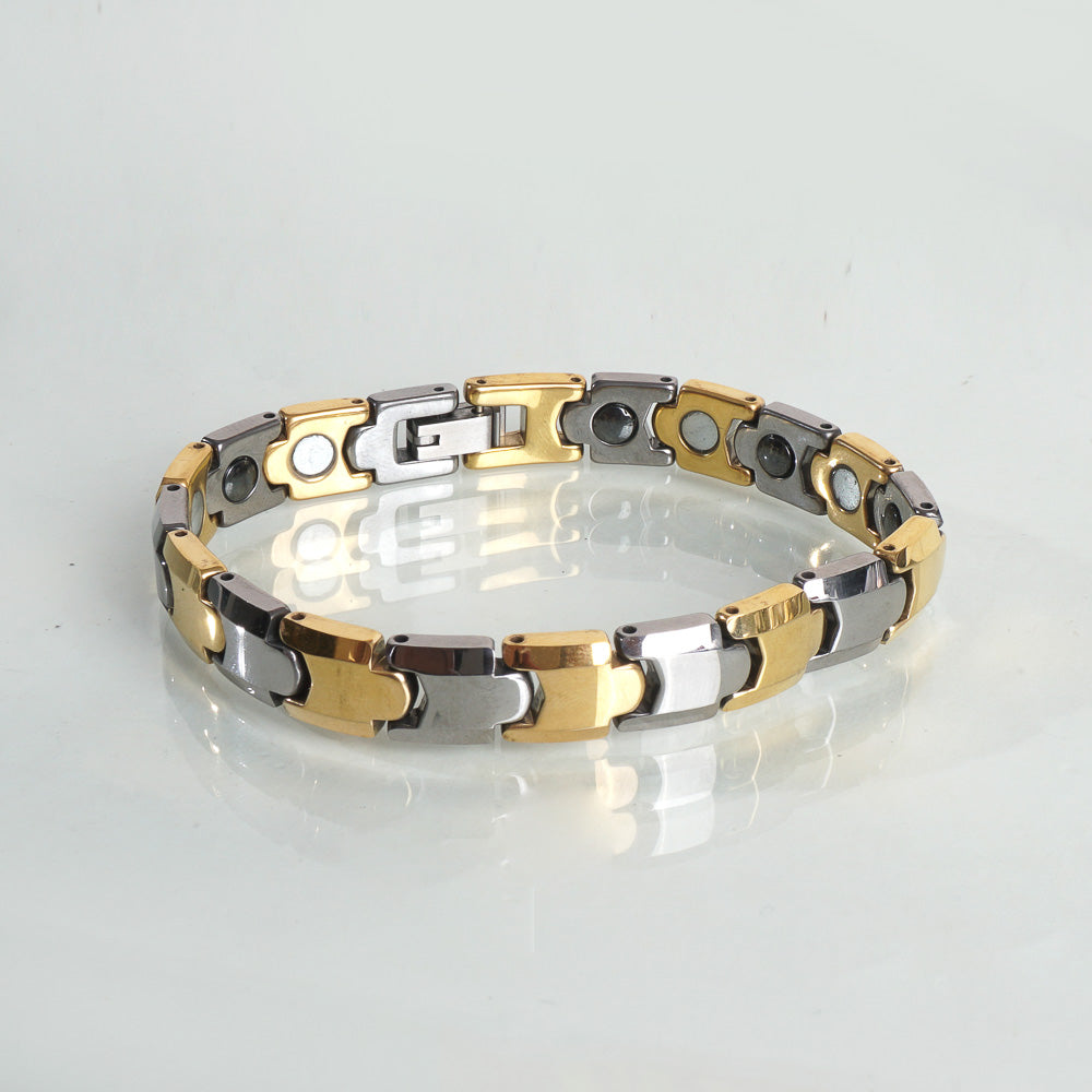 Mens & Womens Two Tone Silver & Golden Chain Fashion Bracelet