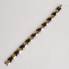 Mens & Womens Two Tone Black & Golden Chain Fashion Bracelet