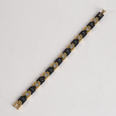 Mens & Womens Two Tone Black & Golden Chain Fashion Bracelet