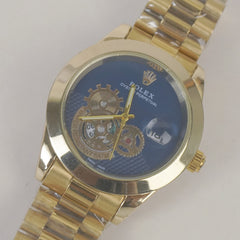 Golden Chain Wrist Watch Blue