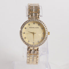 Womens Golden Chain Wrist Watch MK