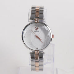 Two Tone Womens Rosegold Silver Chain Wrist Watch F