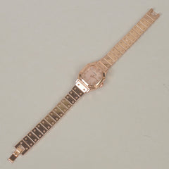 Women Stone Design Chain Wrist Watch Rosegold