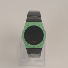 Two Tone Chain Digital LED Watch Black Green