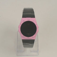 Two Tone Chain Digital LED Watch Black Pink