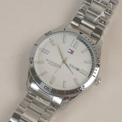 Man's Wrist Watch Silver White