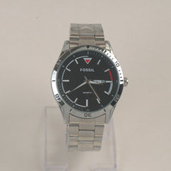 Man's Wrist Watch Silver Black