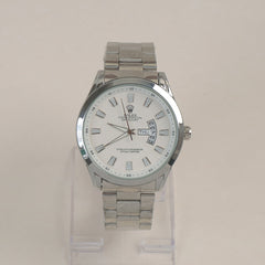 Man's Wrist Watch Silver White