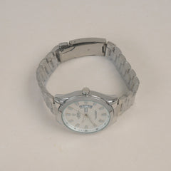 Man's Wrist Watch Silver White