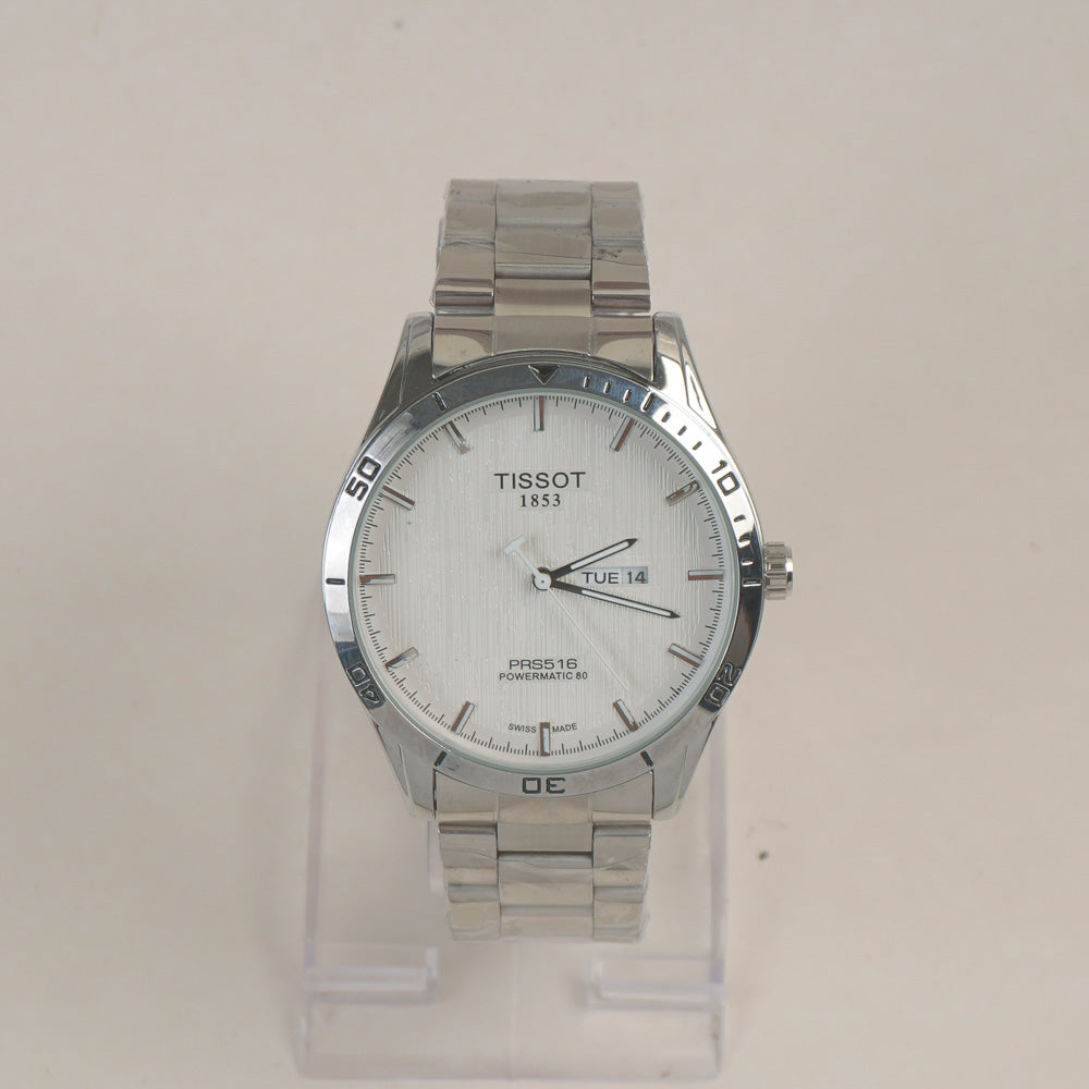 Man's Wrist Watch Silver White