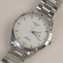 Man's Wrist Watch Silver White