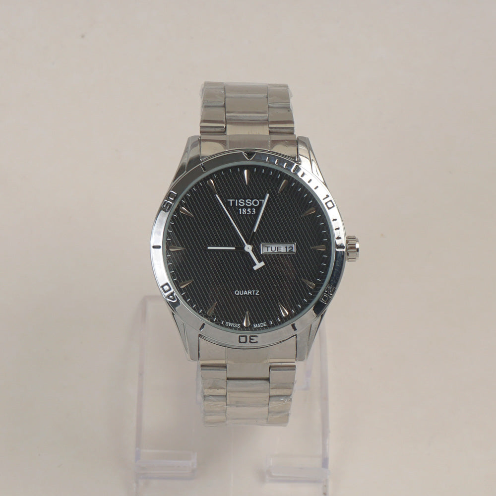 Man's Wrist Watch Silver Black