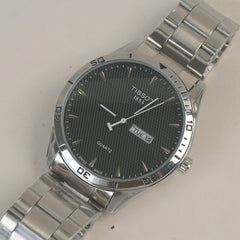 Man's Wrist Watch Silver Black