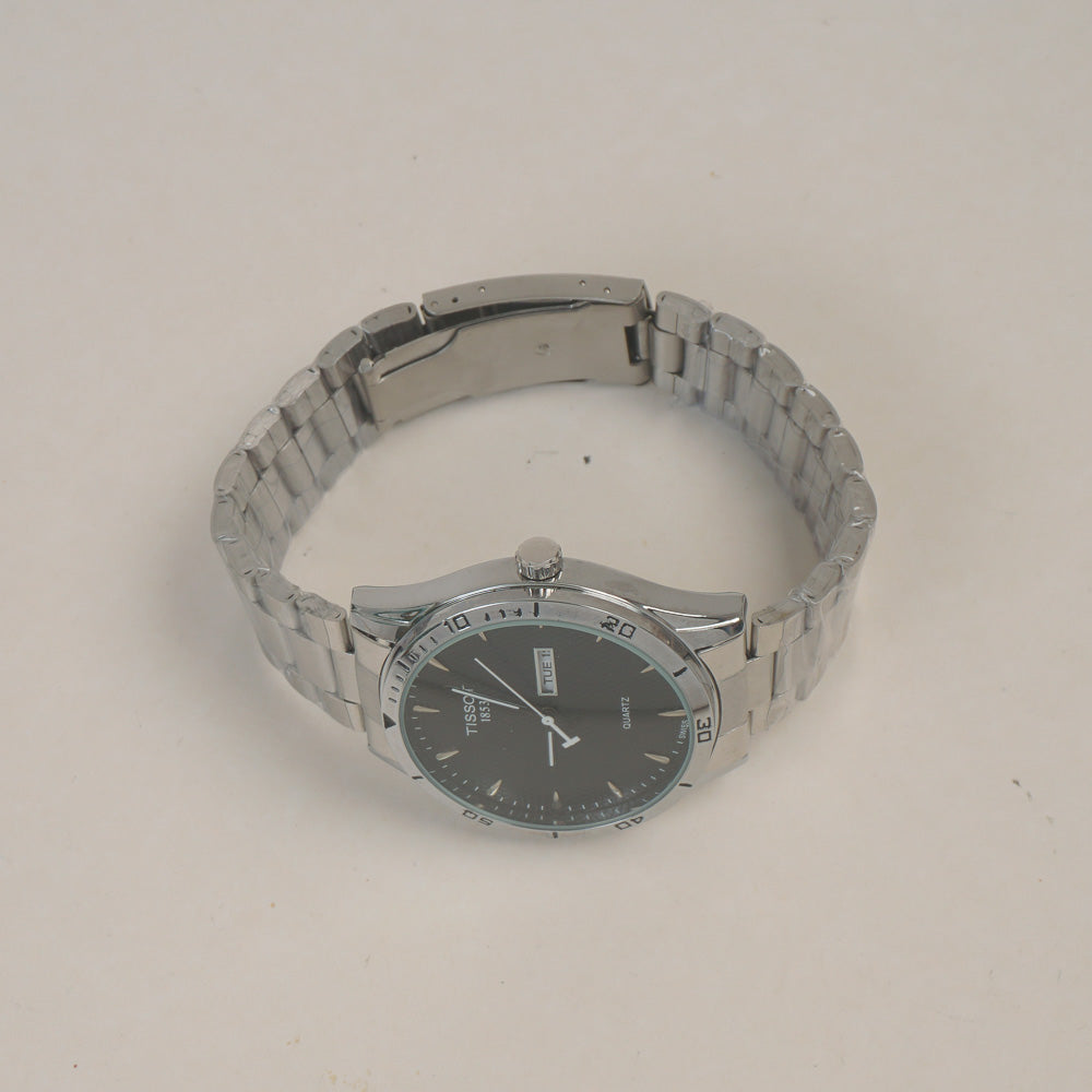 Man's Wrist Watch Silver Black