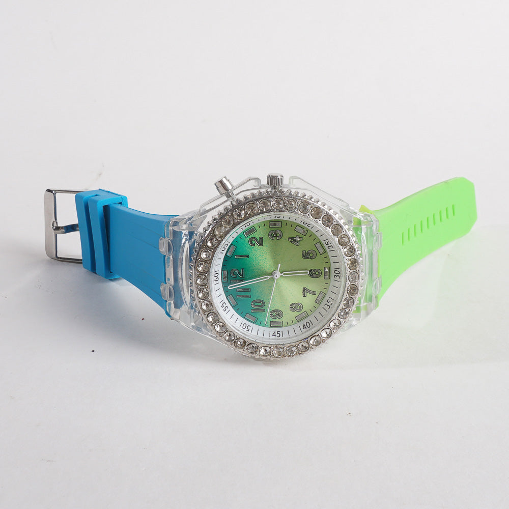 Girls Multicolour Rubber Straps Wrist Watch