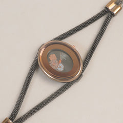 Women's Stylish Pipe Rosegold Chain Watch Silver Dial