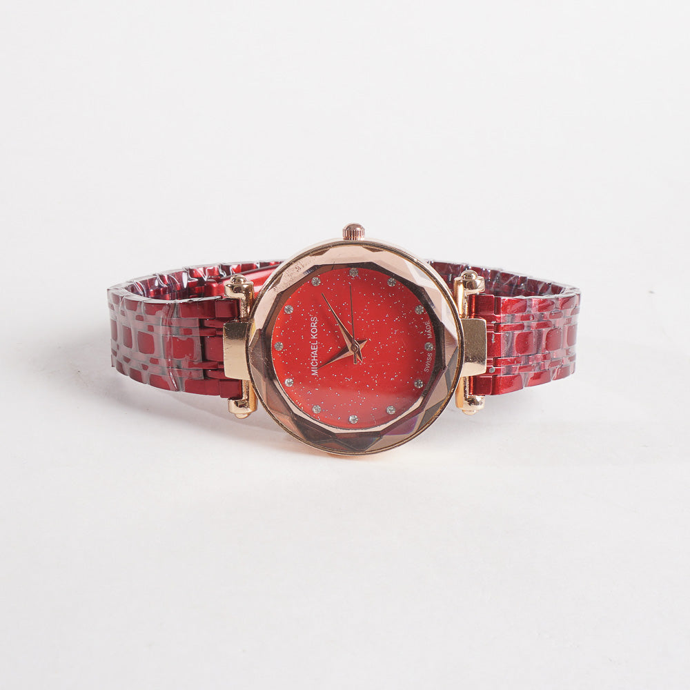 Women Stylish Chain Wrist Watch Red