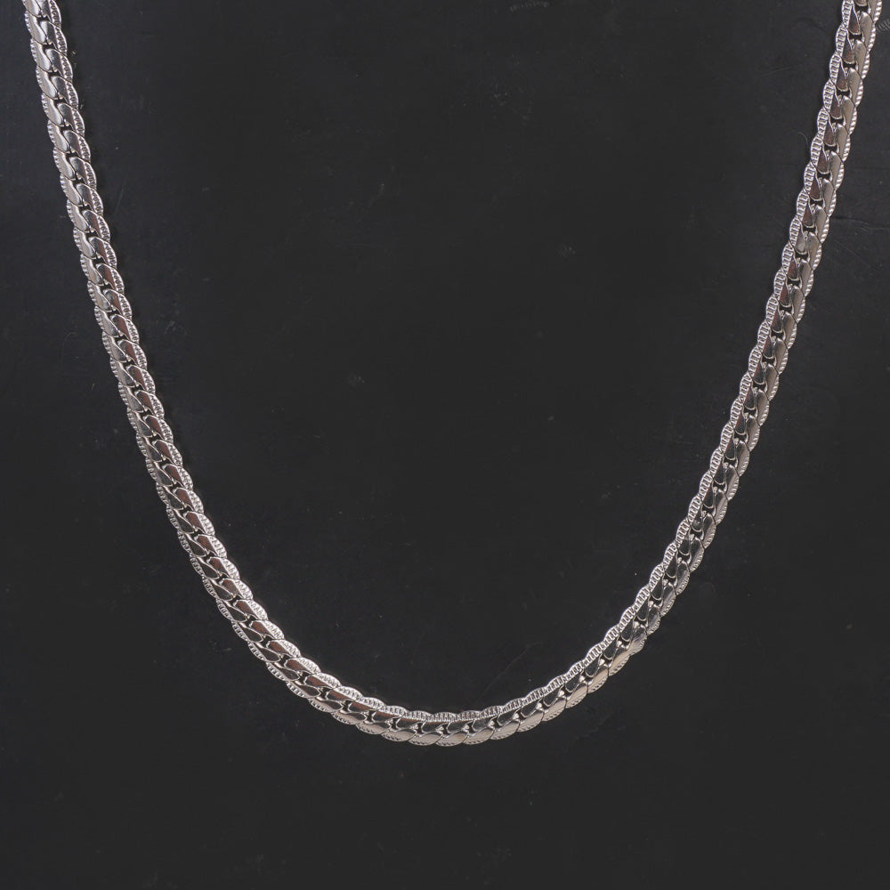 Silver Neck Casual Chain 4mm