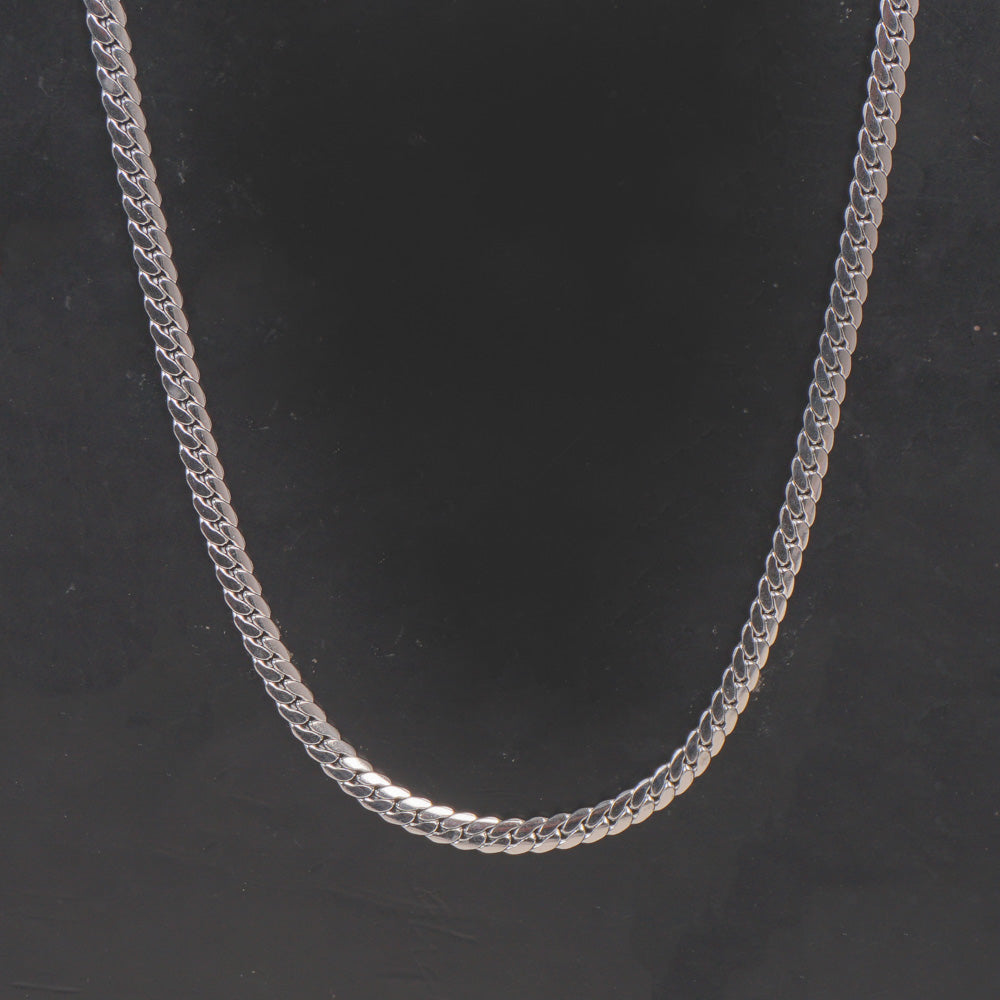 Silver Neck Casual Chain 4mm