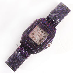 Women Stylish Chain Wrist Watch Purple