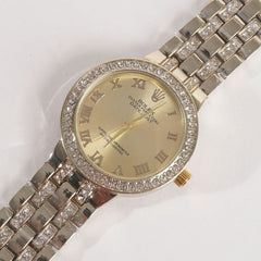 Women Chain Wrist Watch R Golden Big Dial