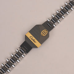 Two Tone Mens Black Chain Bracelet