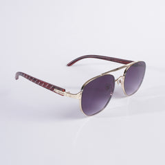 Golden Frame Sunglasses with Blue Shade
