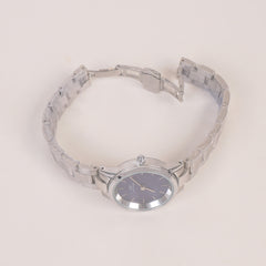 Woman Chain Wrist Watch Silver Blue