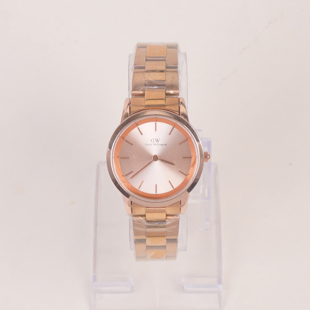 Woman Chain Wrist Watch Rosegold Dial