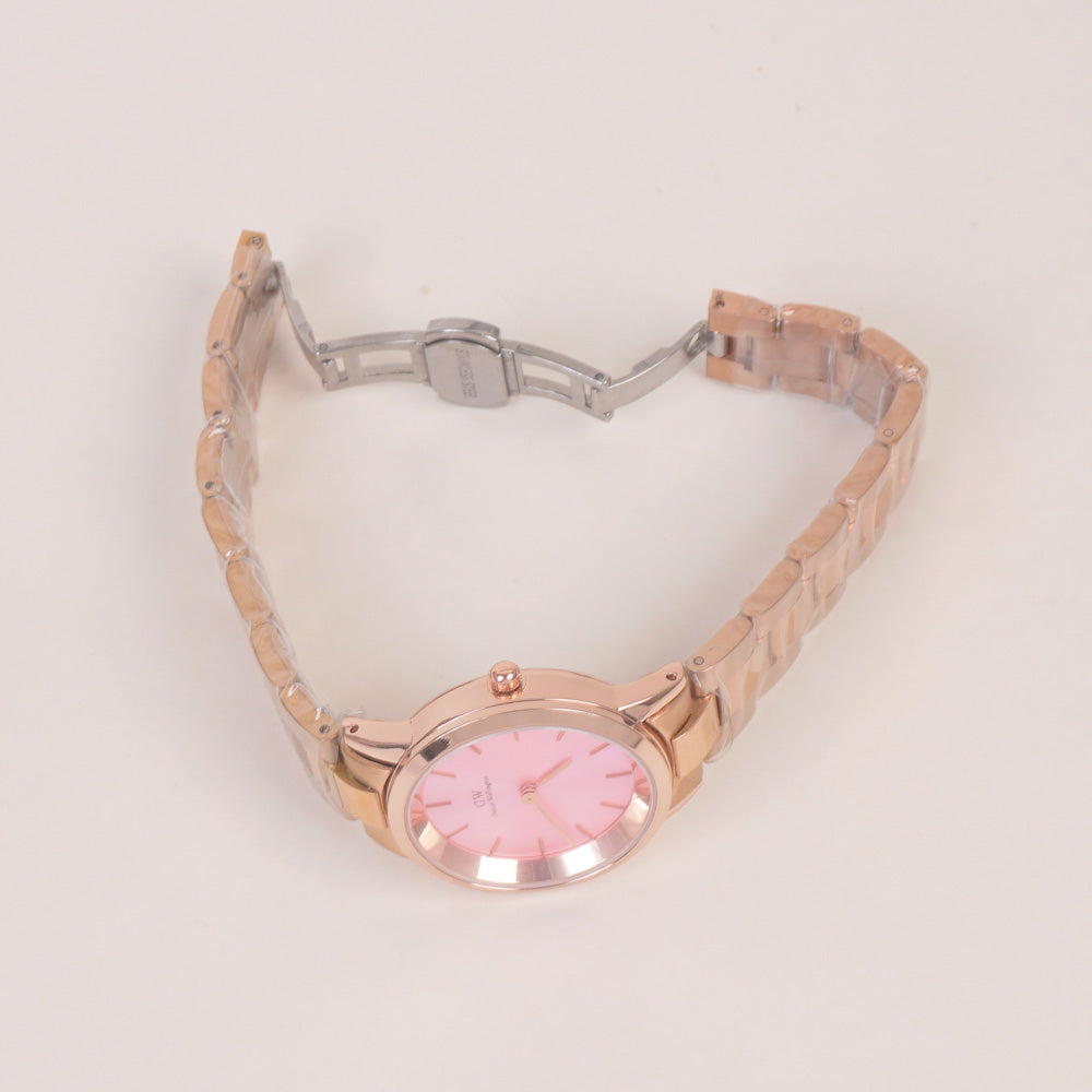 Woman Chain Wrist Watch Rosegold Dial Pink Dial