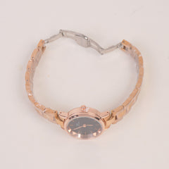 Woman Chain Wrist Watch Rosegold Black Dial