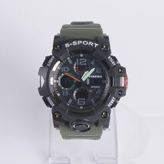 Digital LED Mens Sport Watch Green