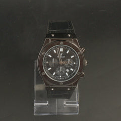 Man's Wrist Watch Black with Black Straps