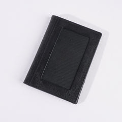 Genuine Leather Bifold Slim Credit Card Holder Black