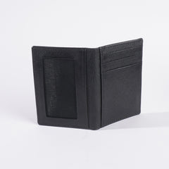 Genuine Leather Bifold Slim Credit Card Holder Black