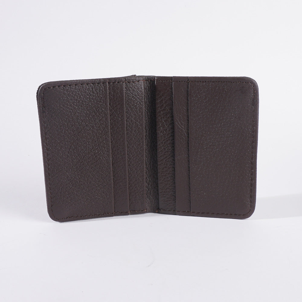 Genuine Leather Bifold Slim Credit Card Holder Brown