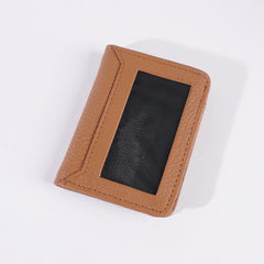 Genuine Leather Bifold Slim Credit Card Holder Orange