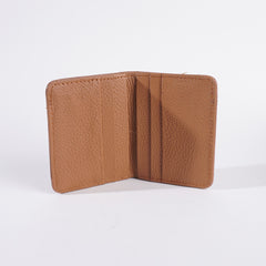 Genuine Leather Bifold Slim Credit Card Holder Orange