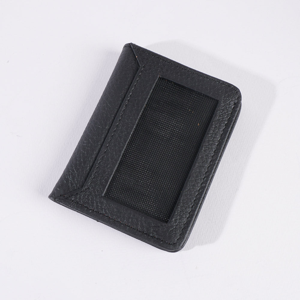 Genuine Leather Bifold Slim Credit Card Holder Black