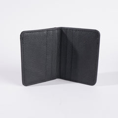 Genuine Leather Bifold Slim Credit Card Holder Black